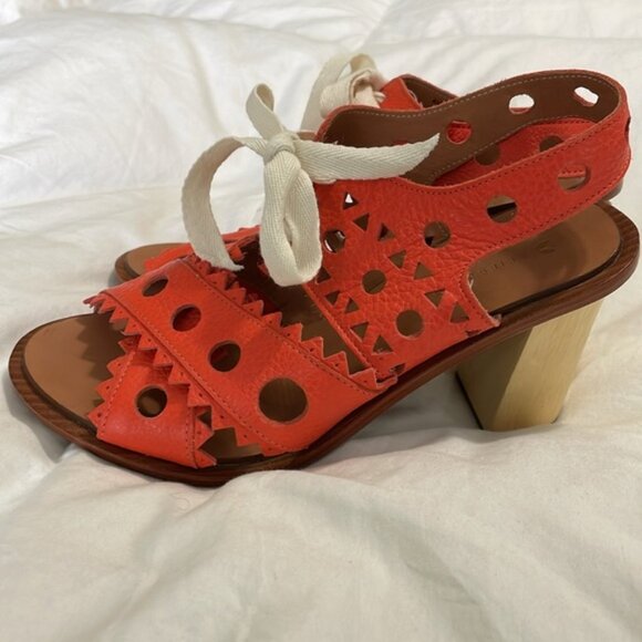 Anthropologie Leifsdottir Leather wooden heeled Women’s shoes - Picture 4 of 15